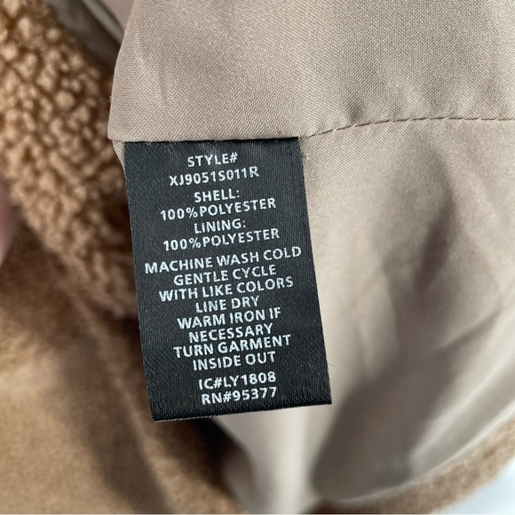 Sanctuary Faux Fur Caramel Colored Double Breasted One Snap Teddy Coat Jacket - Picture 6 of 14